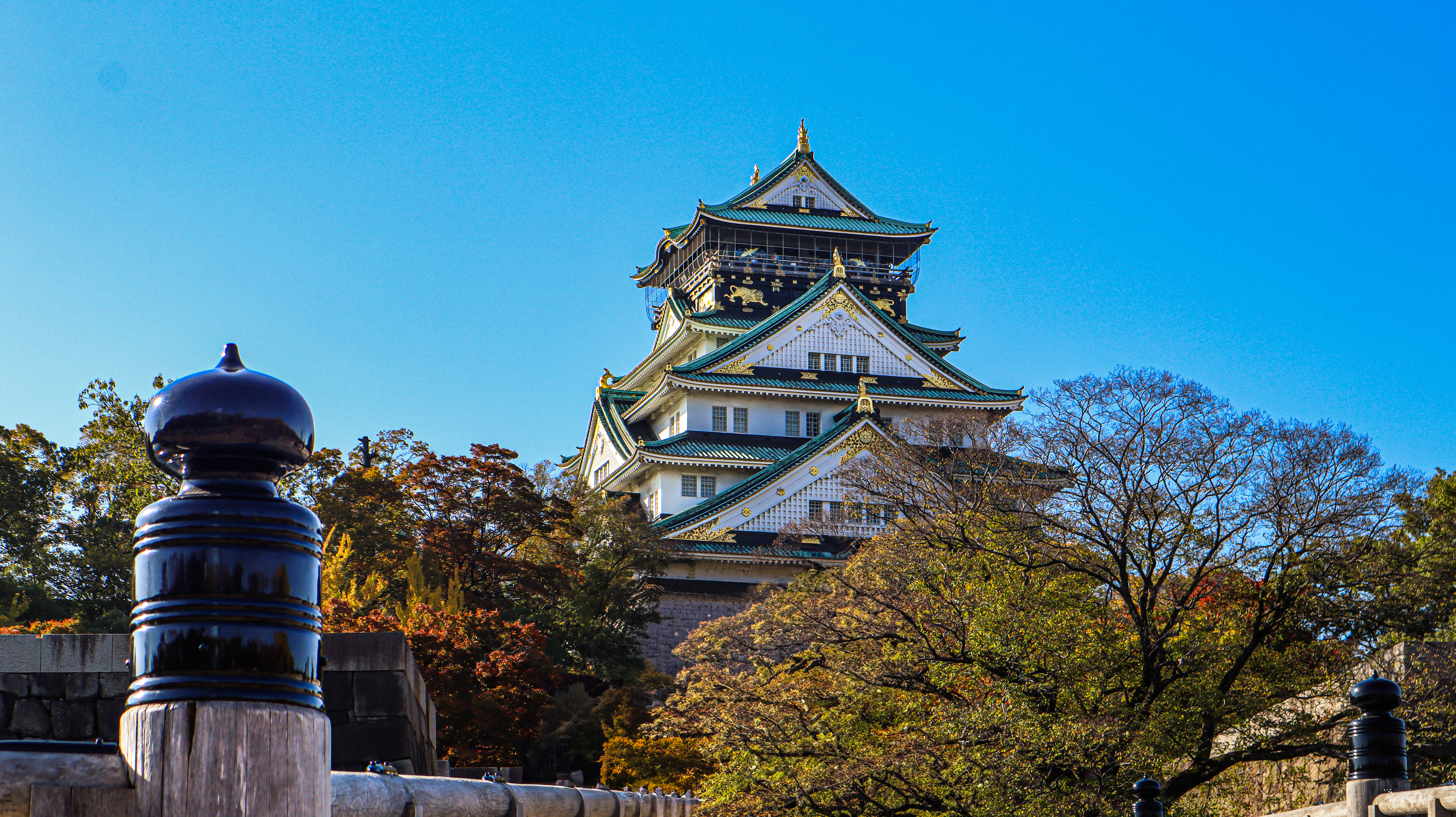 Osaka Castle in autumn